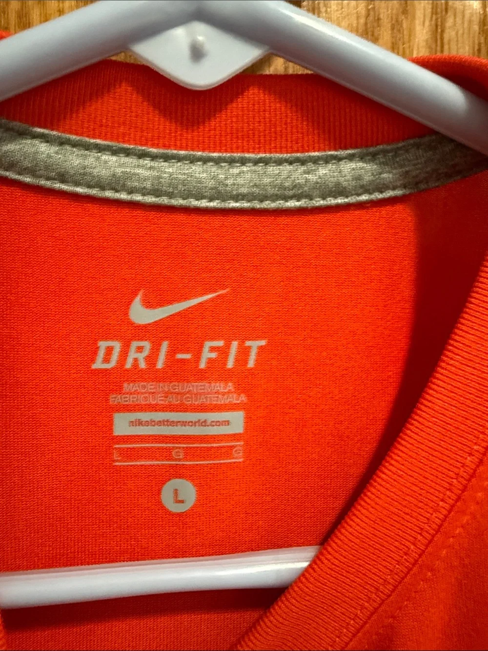 Nike Orange Short Sleeve Tee with Black Swoosh